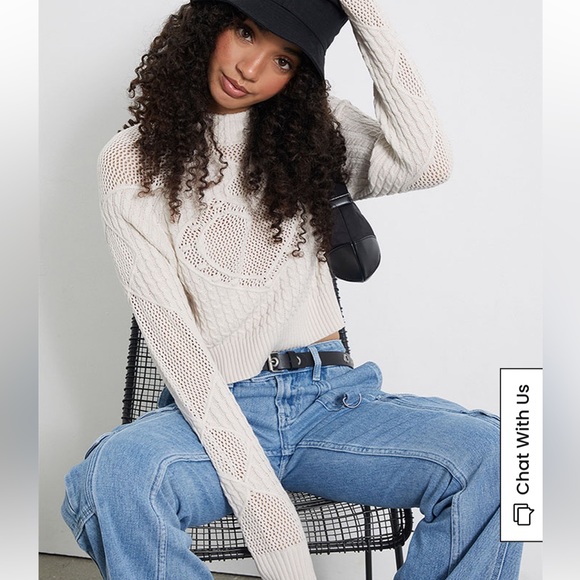 Pacsun Lovely Heart Mock Neck Sweater - Picture 2 of 5